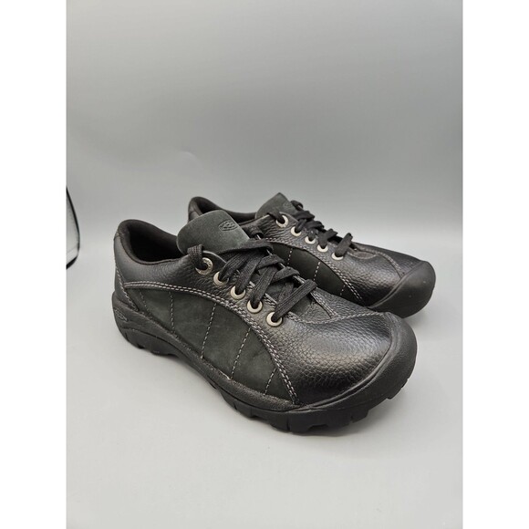 Keen Presidio II Black Leather Lace Up Shoes Sneakers Womens Size US 6.5 Hiking - Picture 1 of 11